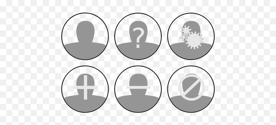 Vector Graphics Of Grayscale Set User Management Icons - Icon Png,Social Media Icon Set Vector