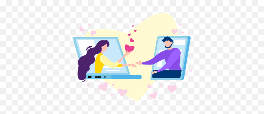 Relationship Illustrations Images U0026 Vectors - Royalty Free Desenho Amor Virtual Png,Easy Free Dating Icon