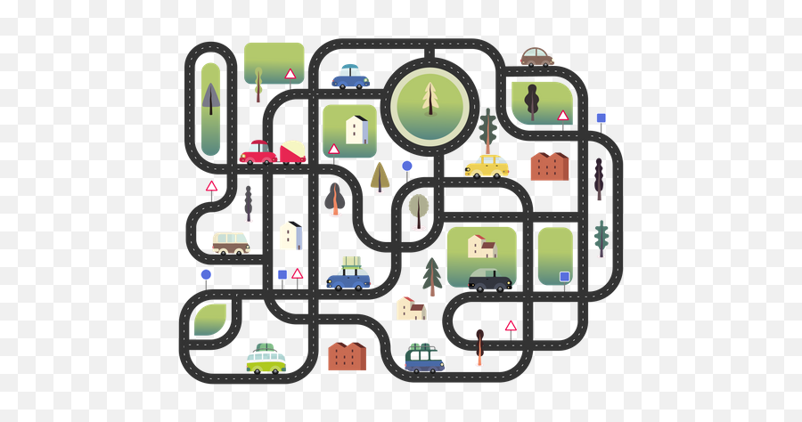 Roadmap Icon - Download In Line Style Road Map With Road Signs Png,Product Roadmap Icon
