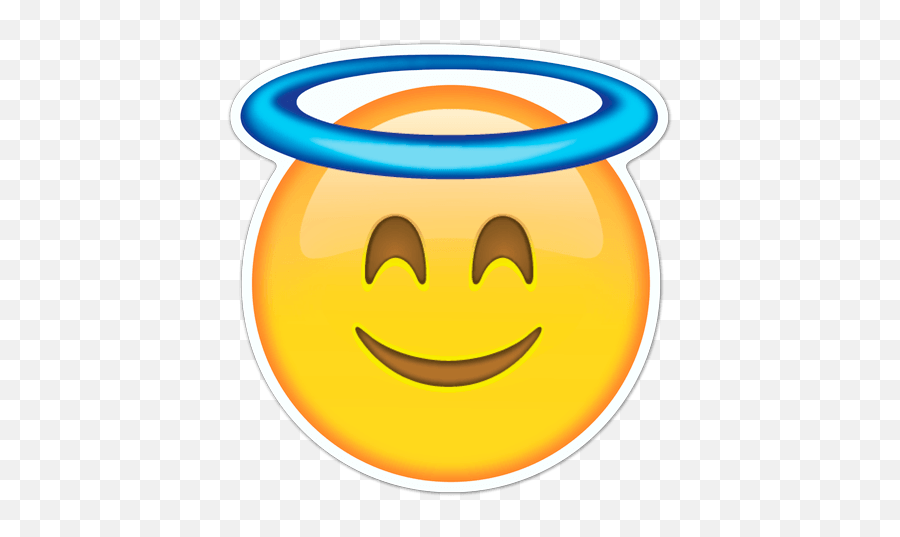 Car U0026amp Motorbike Stickers Smiling Face With Halo - Emoji Angel Png,Halo Movie Folder Icon