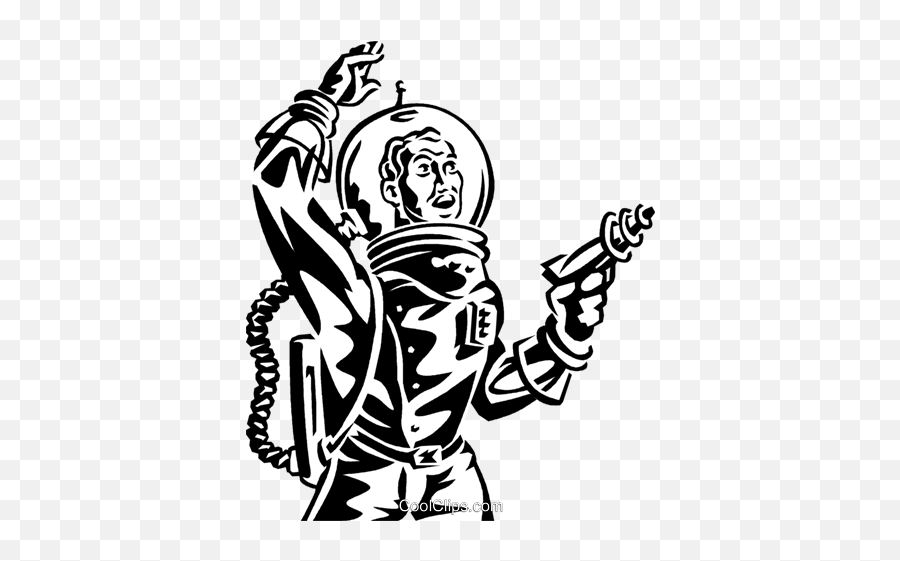 Astronaut With Ray Gun Science Fiction Royalty Free Vector - Science Fiction Clip Art Png,Ray Gun Png