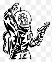 Astronaut With Ray Gun Science Fiction Royalty Free Vector - Science Fiction Clip Art Png,Ray Gun Png