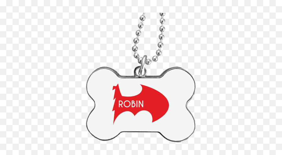 Bone Dog Tag With Printing Robin Vs Batman - Mandala Kutya Png,Batman And Robin Png