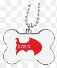 Bone Dog Tag With Printing Robin Vs Batman - Mandala Kutya Png,Batman And Robin Png