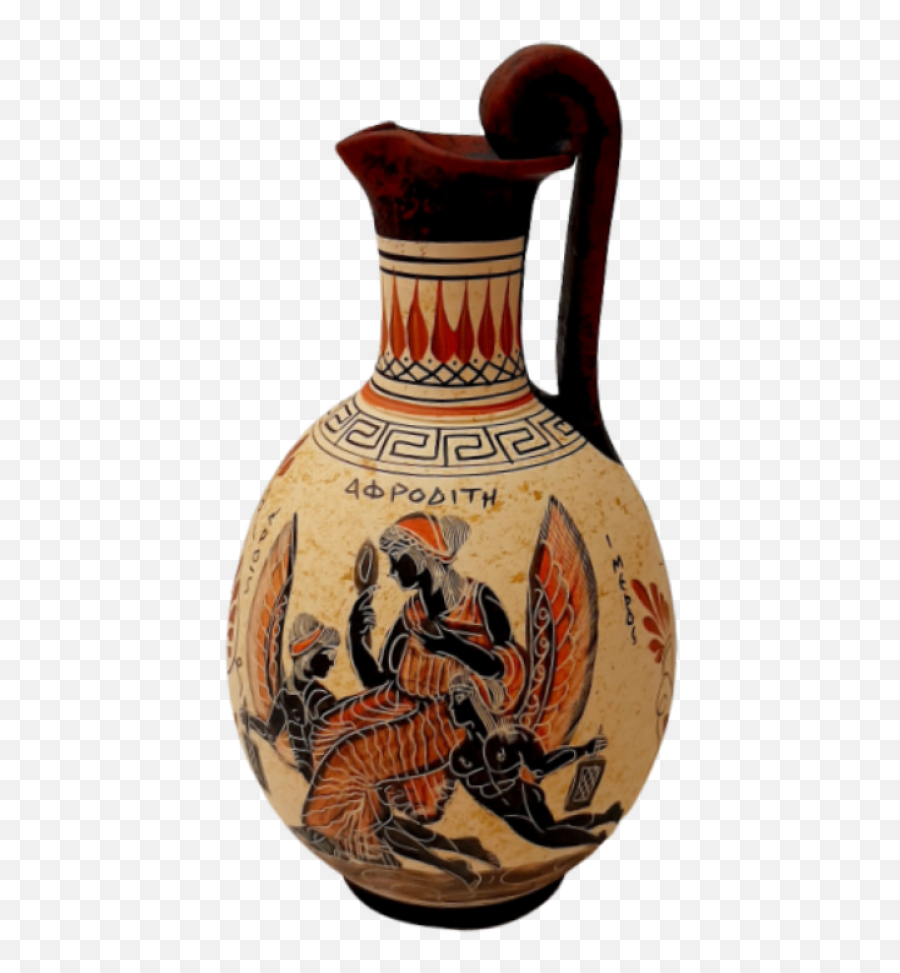 Greek Oinochoe Archaic Period 24cm Aphroditeapollo With Artemis - Earthenware Png,Aphrodite Png