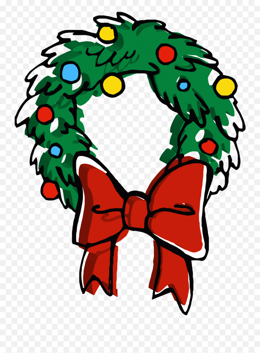 Christmas Door Bow Ornamental Clipart - Clip Art Png,Door Clipart Png