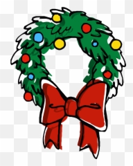 Christmas Door Bow Ornamental Clipart - Art png
