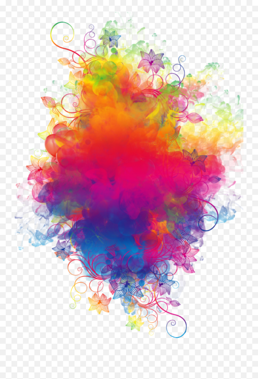 Boom Smoke Colorful Watercolor Rainbow F 1025584 - Png Color Smoke Png,Rainbow Transparent Background