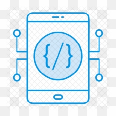 Mobile Coding Icon Of Colored Outline - Letter png