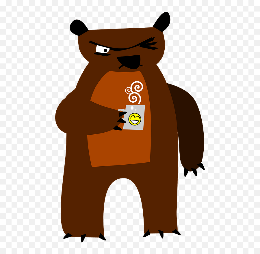 Sleepy Bear With Coffee Clipart - Cartoon Png,Coffee Clipart Transparent
