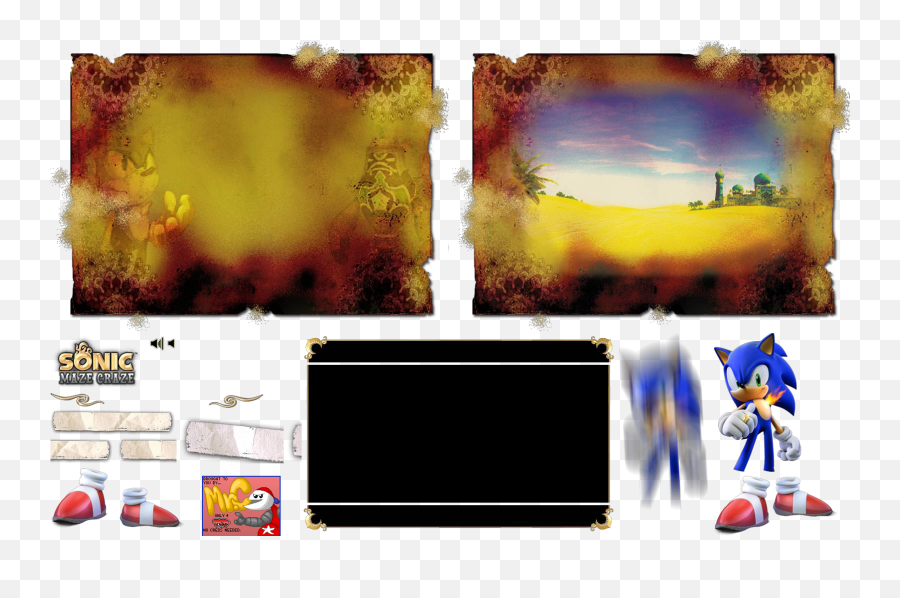 Pc Computer - Sonic Maze Craze Main Menu The Spriters Painting Png,Sonic Rings Png
