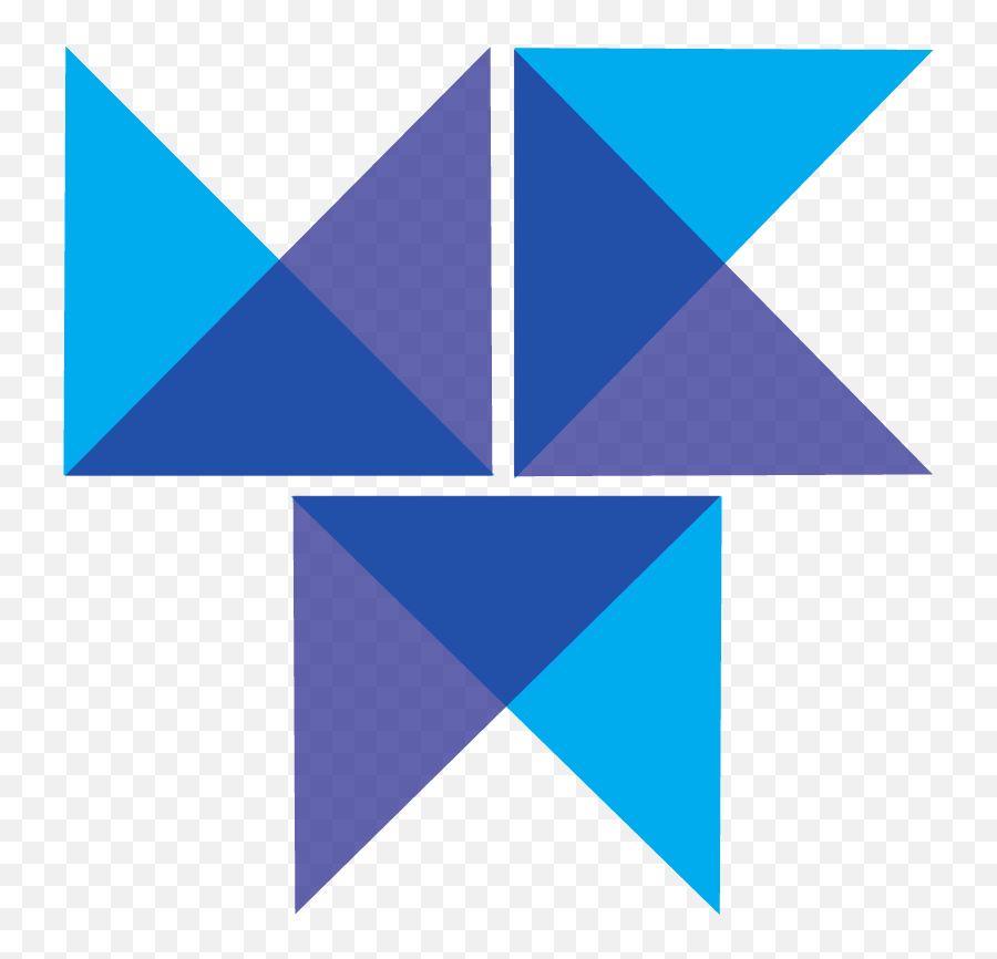 K M W Overlapping Blue Triangles - Triangle Png,Triangles Png