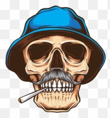 Popular And Trending King Sombra Stickers - Mustache Skull Vector png