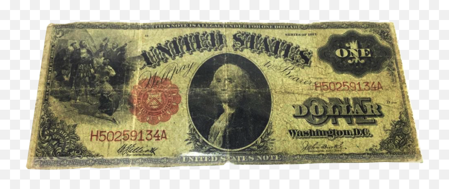 One Dollar Bill Large American Currency - 1 Dollar Note Usa 1917 Png,One Dollar Png