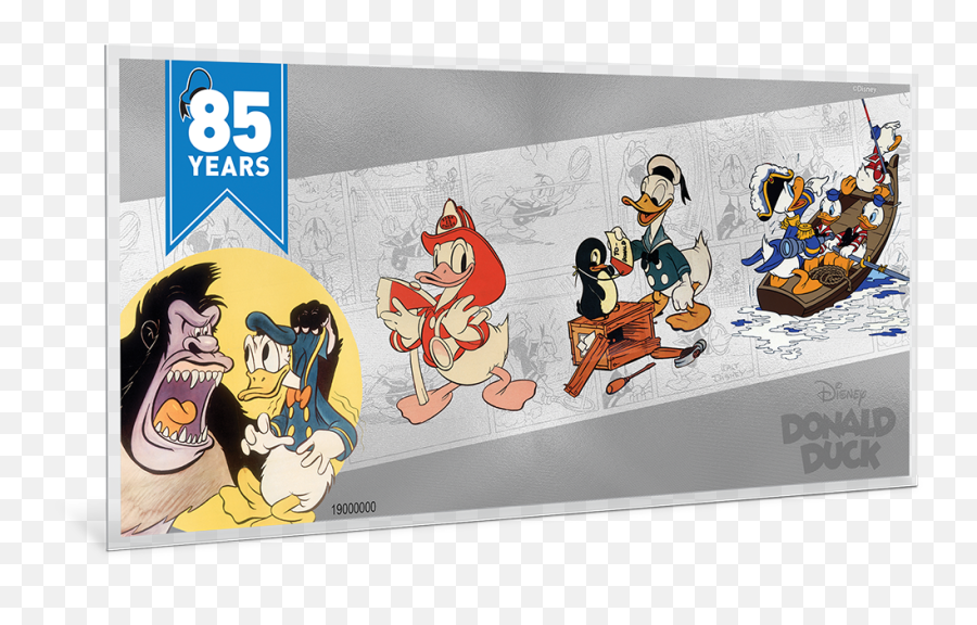 Donald Duck 85th Anniversary 5g Silver Coin Note - Cartoon Png,Donald Duck Png