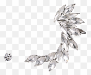 Download 208800701 Leaf Rhinestone Ear Cuff And Stud Earring - Full Earing Png