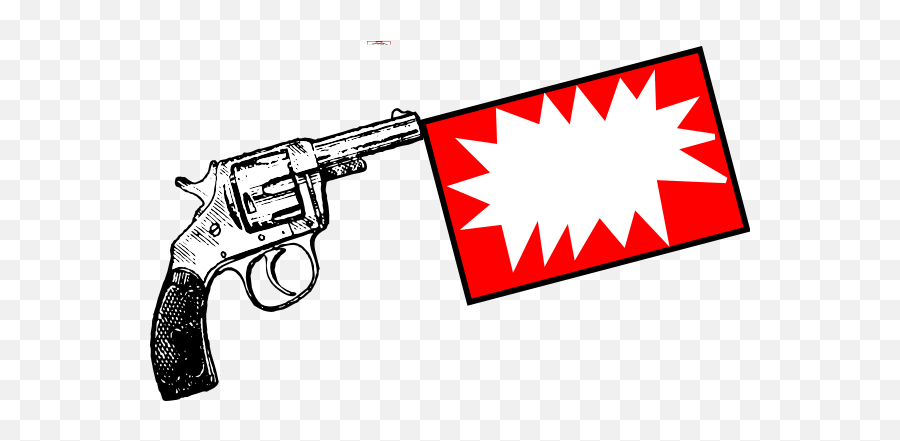 Gun With Bang Flag Clip Art - Cartoon Gun Bang Flag Png,Bang Png