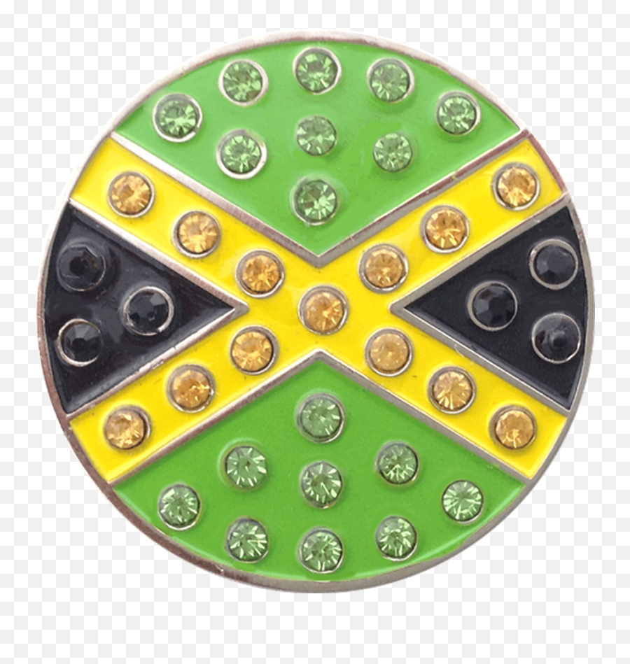 Readygolf Jamaica Flag Ball Marker U0026 Hat Clip With Crystals - Solid Png,Jamaican Flag Png