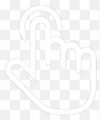 Hand Click Icon - White Png