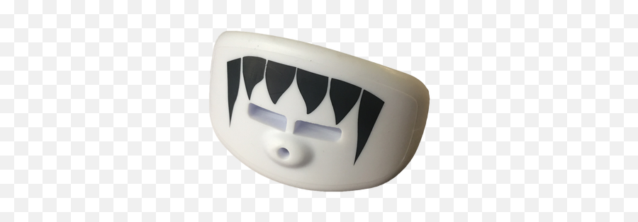 White Lip Shield Mouth Guard With Black - Fictional Character Png,Fangs Transparent