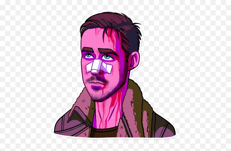 Ryan Gosling - Telegram Sticker Ryan Gosling Drawing Png,Ryan Reynolds Png