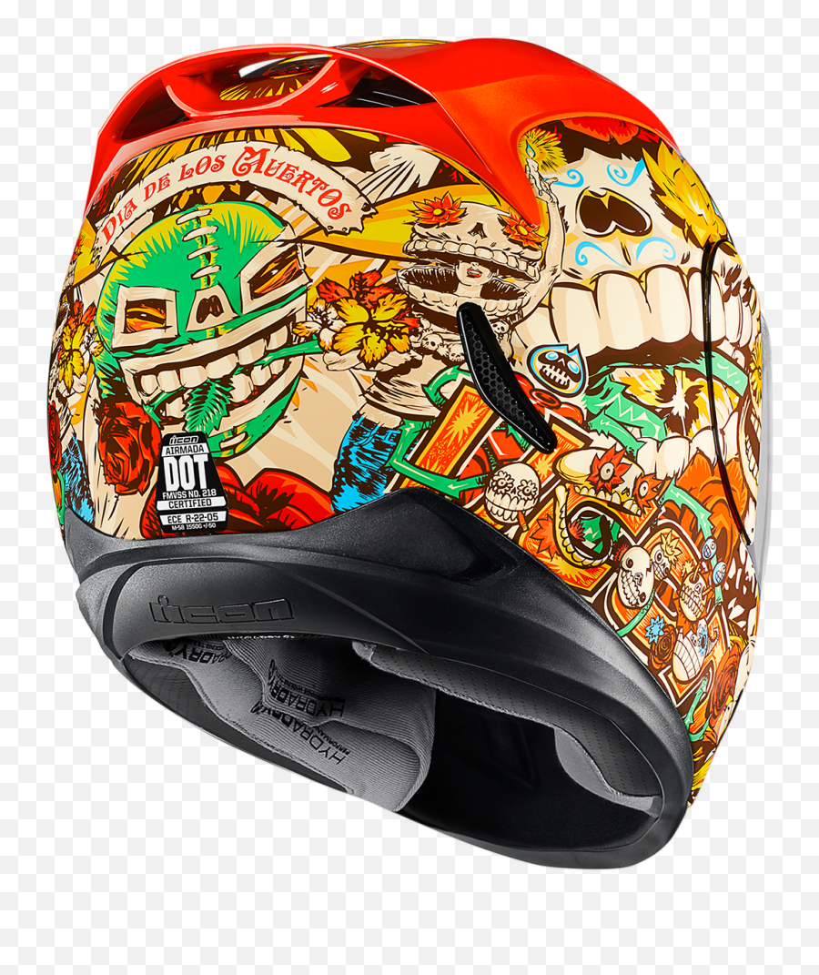 Casco Icon Airmada Losmuertos Rojo - Cascos Yc Icon Dia De Los Muertos Helmet Png,Icon Airmada Helmet