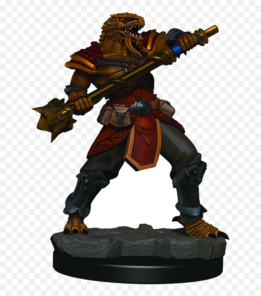 Male Dragonborn Fighter 1pk Du0026d Premium Figures Pre - Painted Painted Dragonborn Fighter Miniature Png,Darkest Dungeon Torch Icon