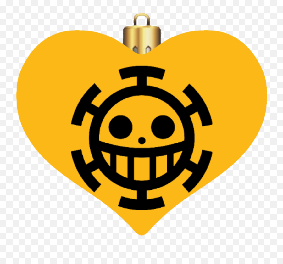 Heart Pirate Jolly Roger In Yellow Ornament Meme - Transparent Trafalgar Law Logo Png,Pirate Icon