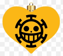 Heart Pirate Jolly Roger In Yellow Ornament Meme - Transparent Trafalgar Law Logo png