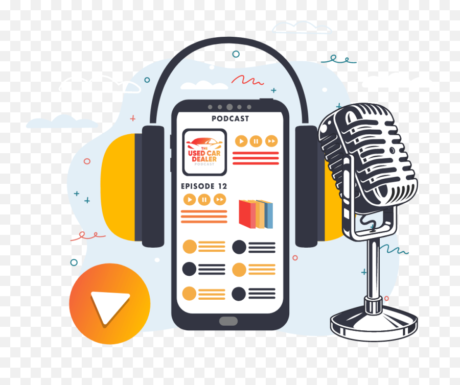 Used Car Dealer Podcast Selly Automotive Crm - Retro Microphone Icon Png,Dealer Icon
