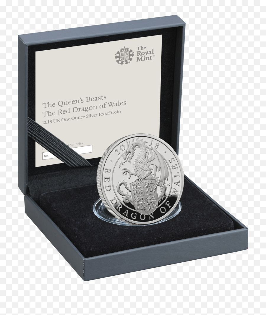 2018 1 Oz Britain Queenu0027s Beasts - The Red Dragon Of Wales 999 Silver Proof Coin Sherlock Holmes 2019 Uk 50p Silver Proof Coin Png,Red Dragon Png