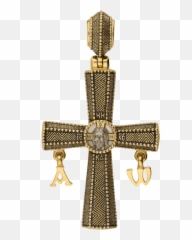 Cross U201choly Face Of The Savioru201d With Pendants U201calphau201d And U201comegau201d - Christian png