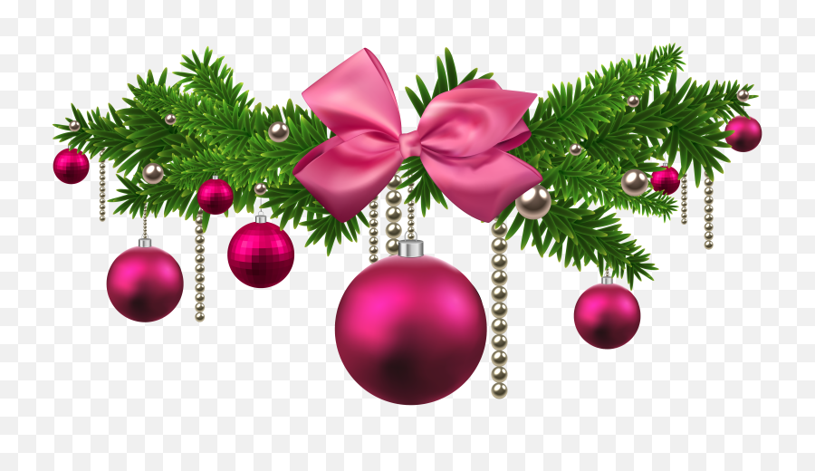 Pink Christmas Decorations Png - Christmas Tree Decorations Png,Christmas Ornaments Png