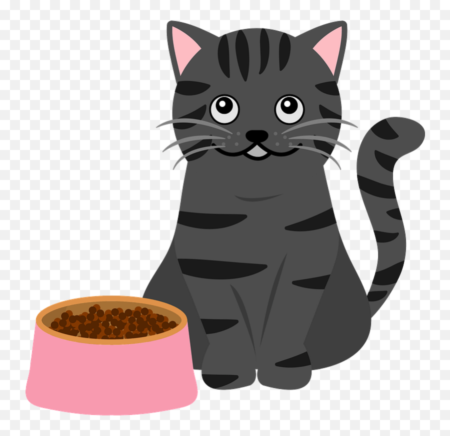 Cat And Food Dish Clipart Free Download Transparent - Cat Eating Food Clip Art Png,Small Cat Icon