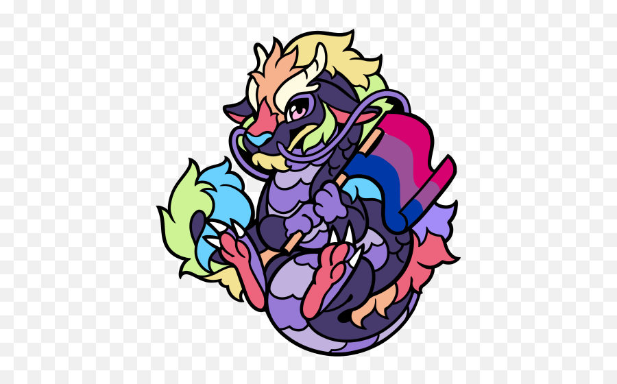 Fursona Pins - Bisexual Fursona Pins Genderfluid Dragon Png,Polysexual Flag Anime Icon