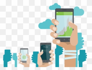 Holding Cell Phone Png - Hands Holding Mobiles Illustration Phone