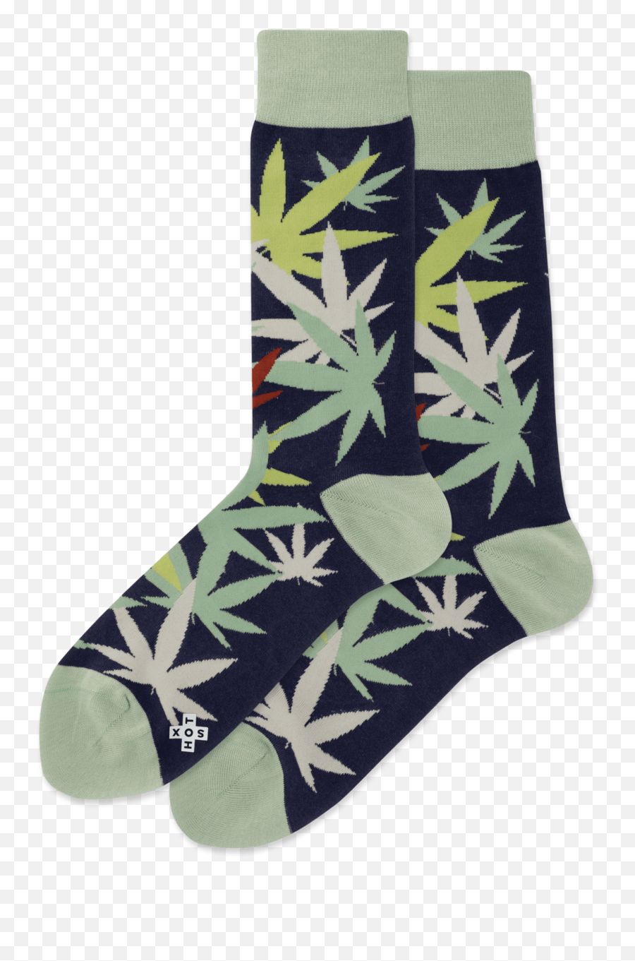 Menu0027s Weed Leaf Crew Socks U2013 Hotsox - Sock Png,Weed Leaf Png