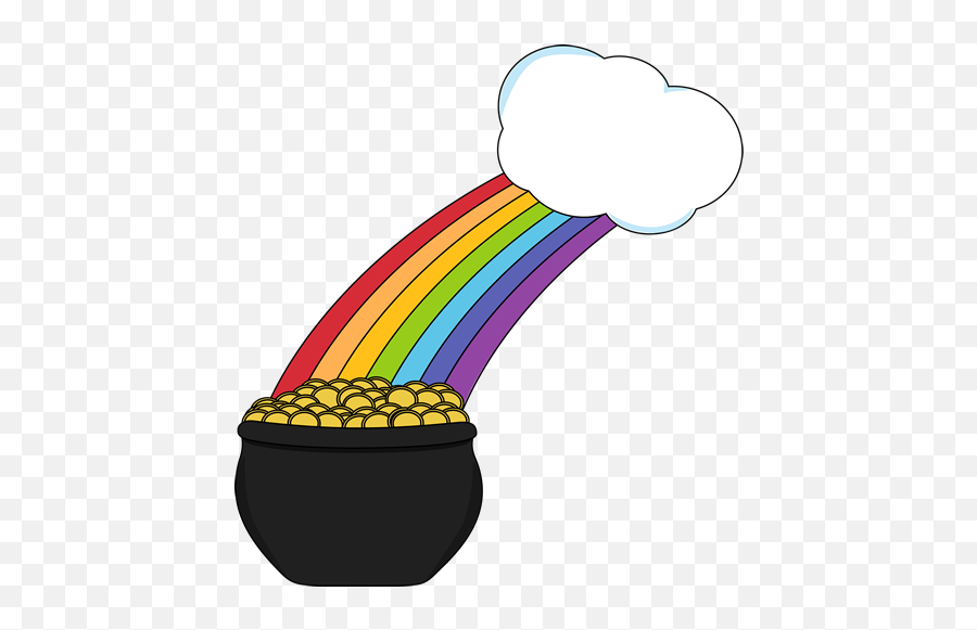Library Of Image Free Stock For Rainbow With Pot Gold Png - Cloud Rainbow Pot Of Gold,Rainbow Clipart Transparent Background