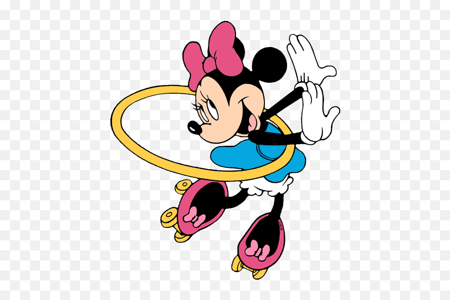 Download Minnie Mouse Skating And Doing - Minnie Mouse Hula Hoop Png,Hula Hoop Png
