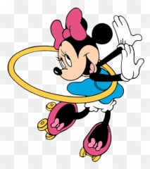 Download Minnie Mouse Skating And Doing - Minnie Mouse Hula Hoop Png,Hula Hoop Png