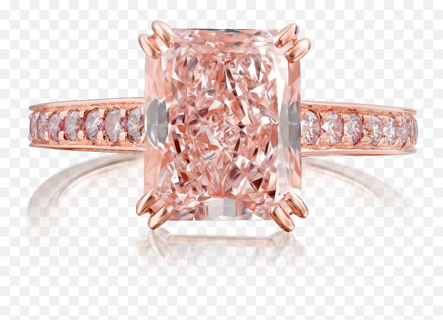 Pink Diamond Png - Cutcornered Rectangular Natural Fancy Ring,Pink Diamond Png