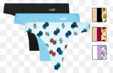 3 - Pack Aqs Womenu0027s Printed Thong Underwear Briefs Png,Thong Png