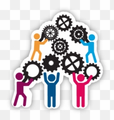 Management Cliparts - Teamwork Black And White 402x422 Change png