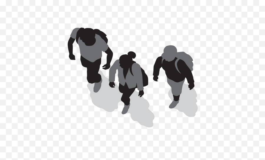 Walk To School Png Black And White Trans 137371 - Png People Top View Png,Walking Silhouette Png