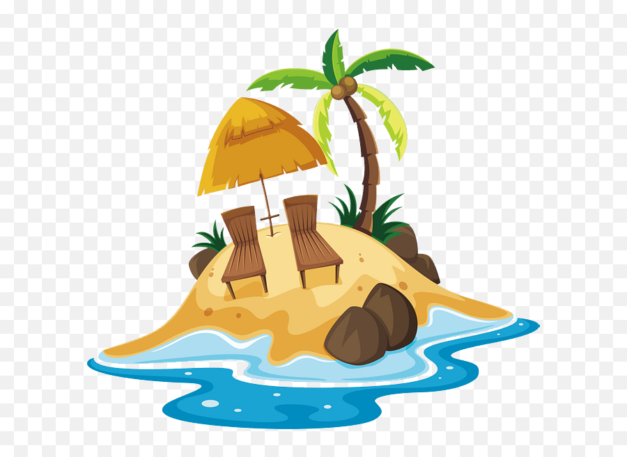 Beach Png - Free Clip Art Vacation Transparent Cartoon Isla Con Tesoro Pirata,Vacation Png