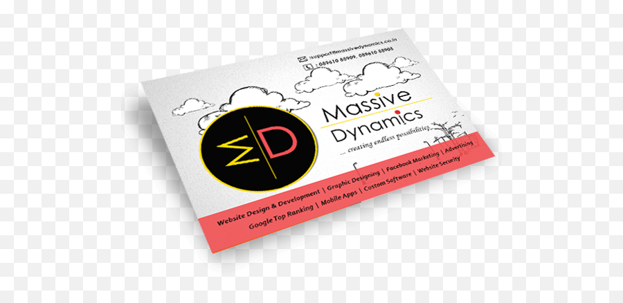 Massive Dynamics Business Card - Creative Agency Visiting Cards Png,Facebook Logo For Business Cards