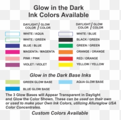 The Dark Screen Printing Inks - Glow png