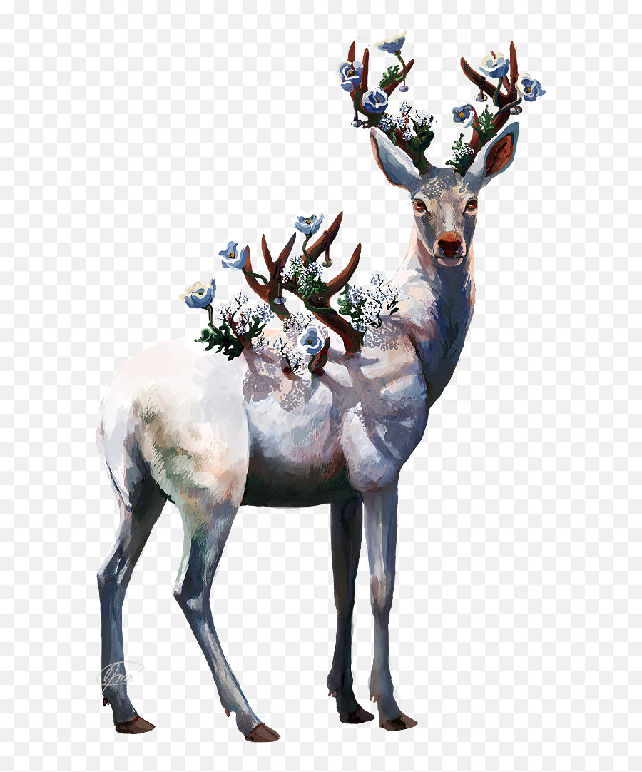 Download Drawing Antlers Deer Antler - Ciervo Vector Png Deer Oil Painting,Christmas Antlers Png