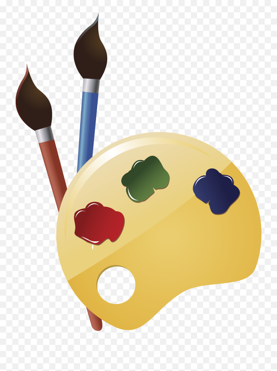 Painting Vector - Paint Brush And Pallete Cartoon Png,Artist Palette Png