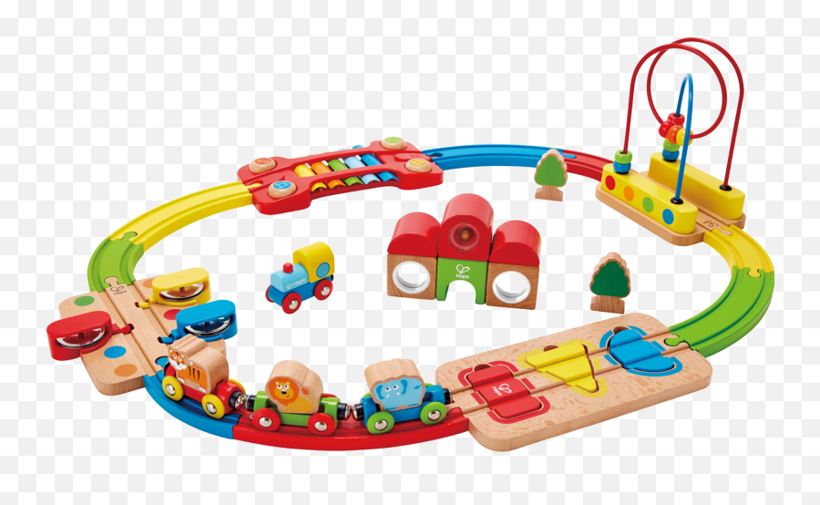 Baby Toy - Train Pour Bebe Transparent Png Original Size Hape Rainbow Route Railway And Station Set,Toy Train Png